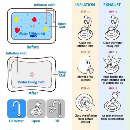 Baby Water Mat Toys Tummy Time Leakproof Water Mat