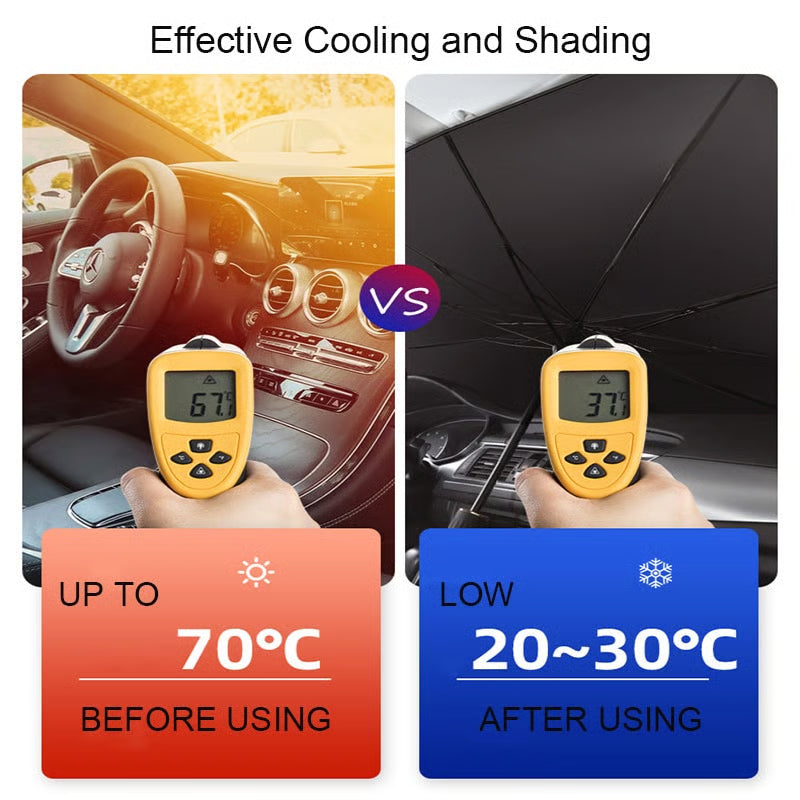 Umbrella Sun Shade for Car Windshield | Stay Cool, Stay Protected!